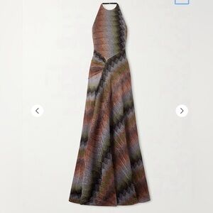 MISSONI Zig Zag halterneck lamé maxi dress